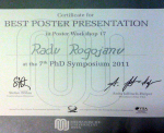 Best Poster (Session 17), PhD symposia of the Young Scientist Association of the Medical University Vienna, 2011