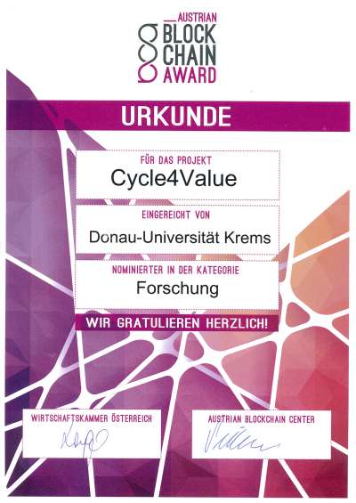 Nominated for the Austria BlockChain Award in the category research