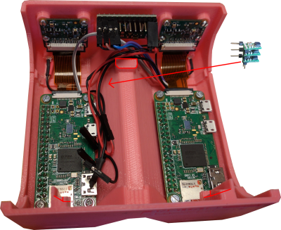 Cabling with mount points and target position of voltage converter